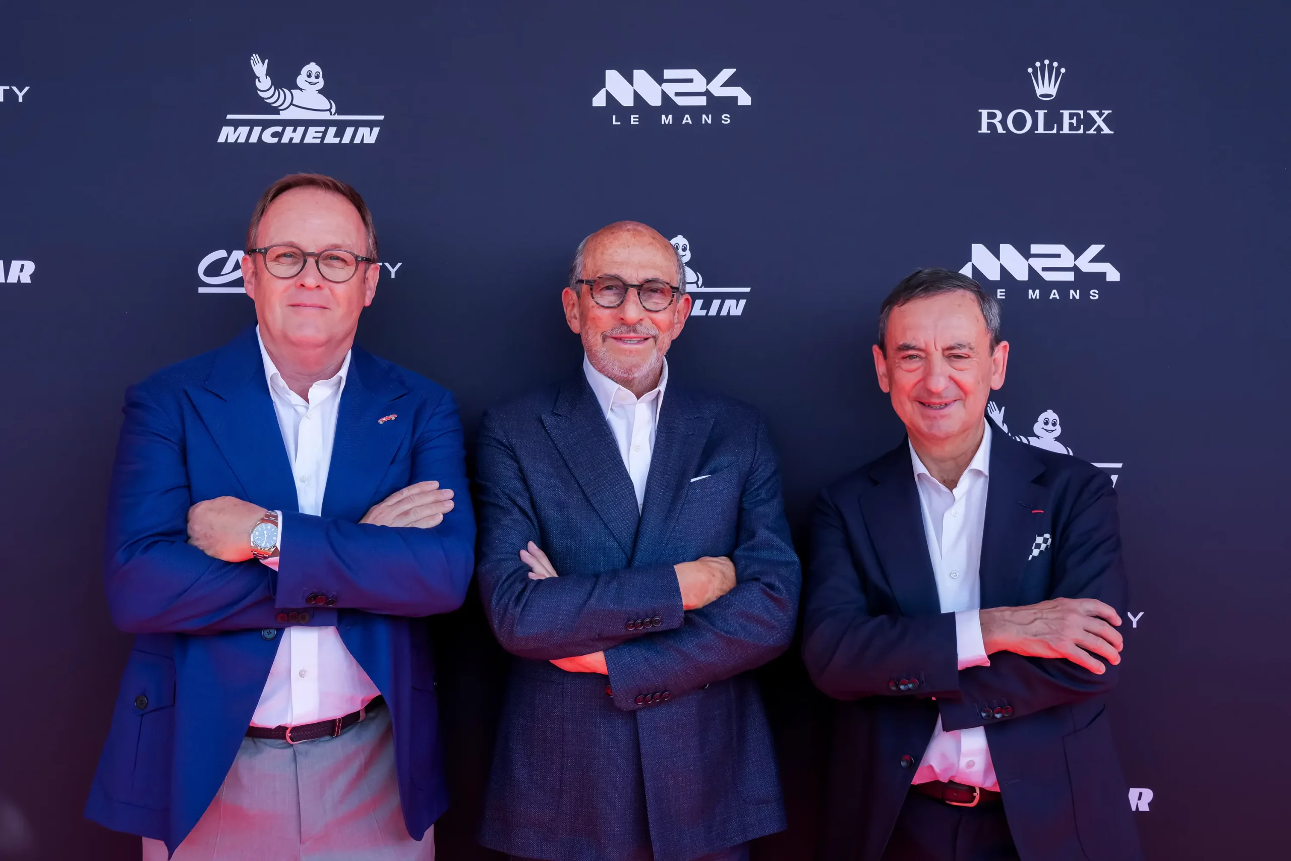Dirigeants de l'Automobile Club de l'Ouest lors de l'inauguration du musée M24 au Mans